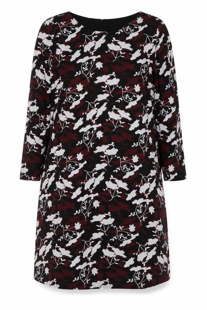 Avon Womens Red Floral Polyester A-Line Size 14 Round Neck Pullover