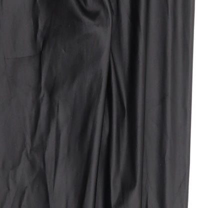 Preworn Womens Black Polyurethane Trousers Size L L28 in Regular - Leather Look Tregging