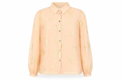 Primark Womens Pink Geometric Polyester Basic Button-Up Size 10 Collared - Butterfly