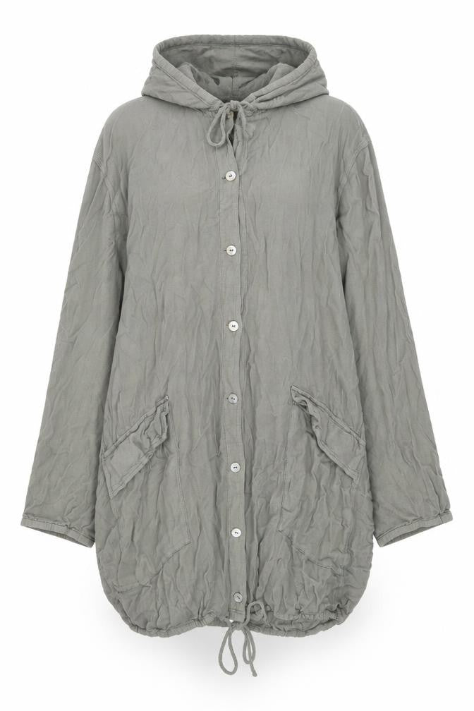 Marks & Spencer Womens Green Viscose Pullover Hoodie Size 10 Button - Elastic Hem