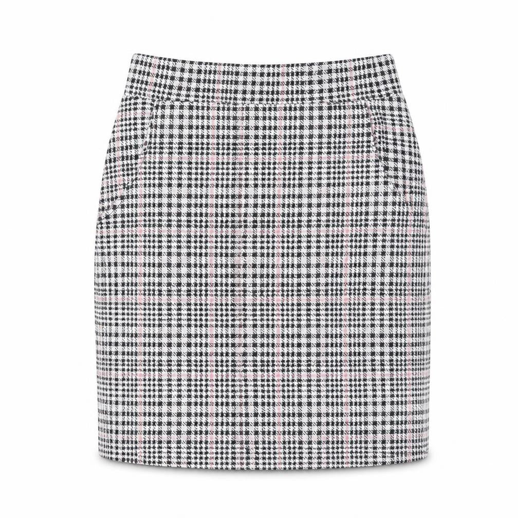 Select Womens Black Herringbone Polyester A-Line Skirt Size 10
