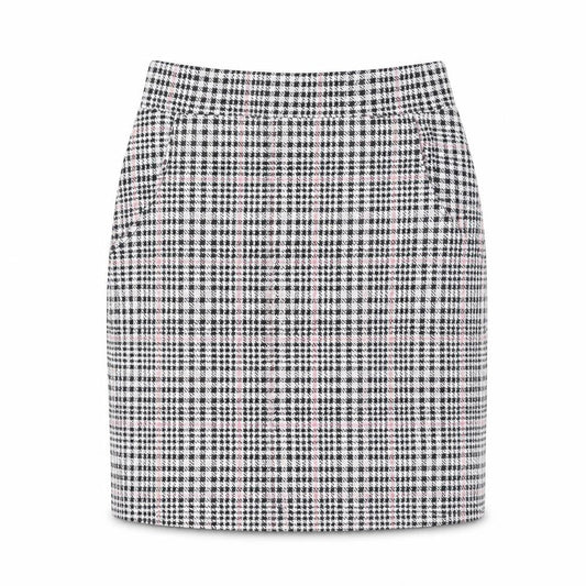 Select Womens Black Herringbone Polyester A-Line Skirt Size 10