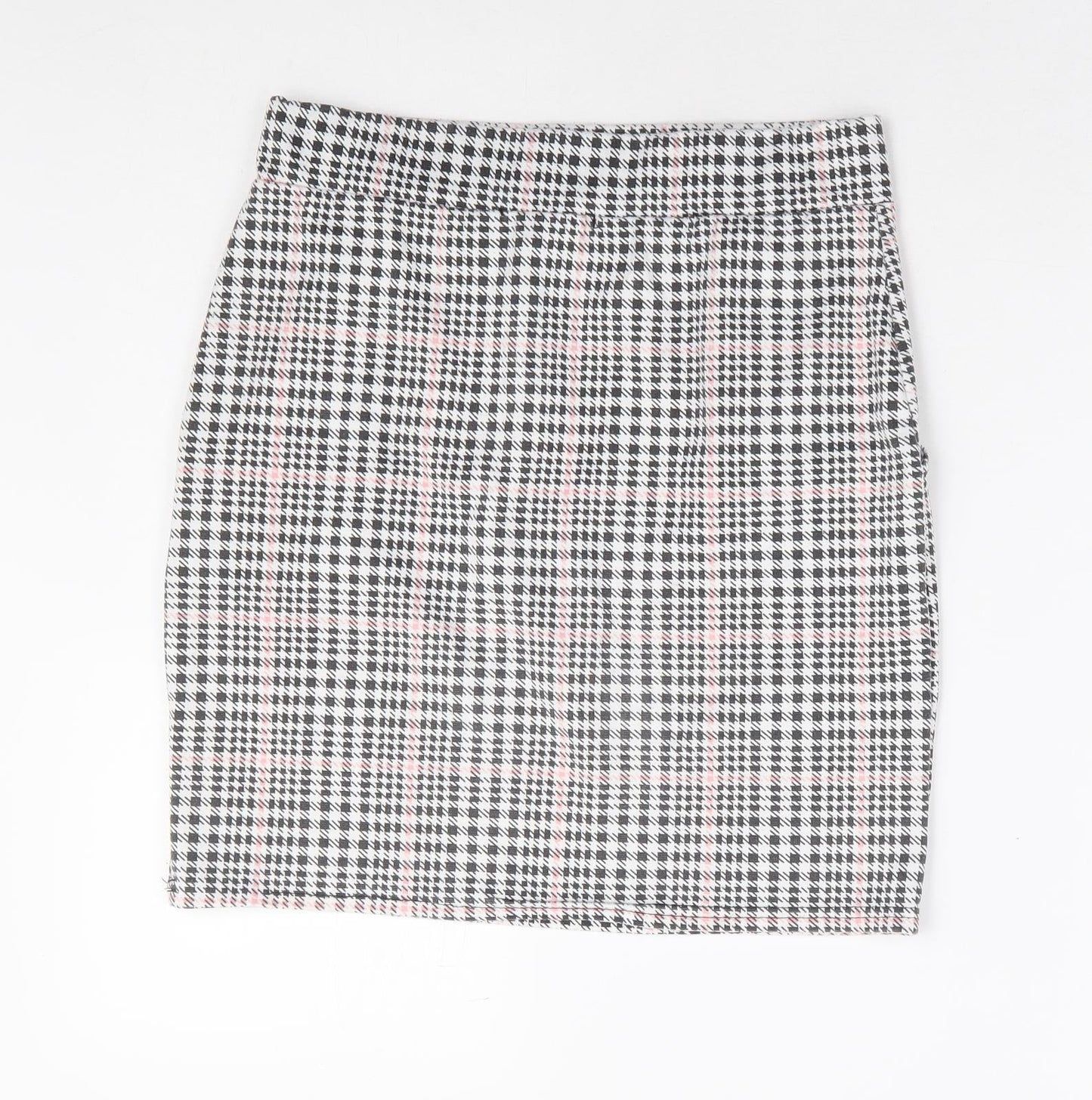 Select Womens Black Herringbone Polyester A-Line Skirt Size 10