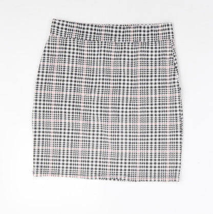 Select Womens Black Herringbone Polyester A-Line Skirt Size 10