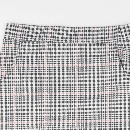 Select Womens Black Herringbone Polyester A-Line Skirt Size 10