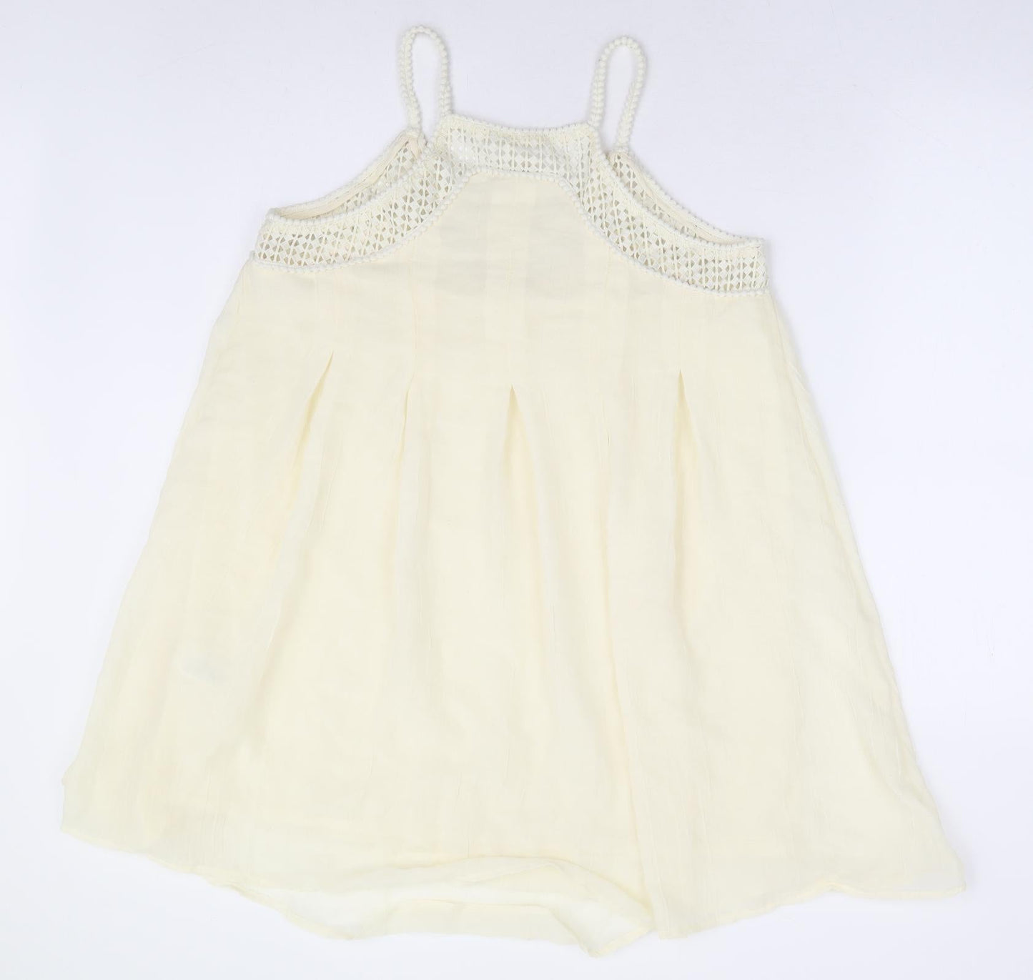 H&M Womens Ivory Polyester Shift Size 12 V-Neck Pullover