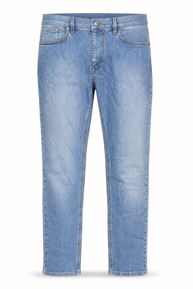 Marks & Spencer Mens Blue Cotton Skinny Jeans Size 30 in L31 in Regular Button