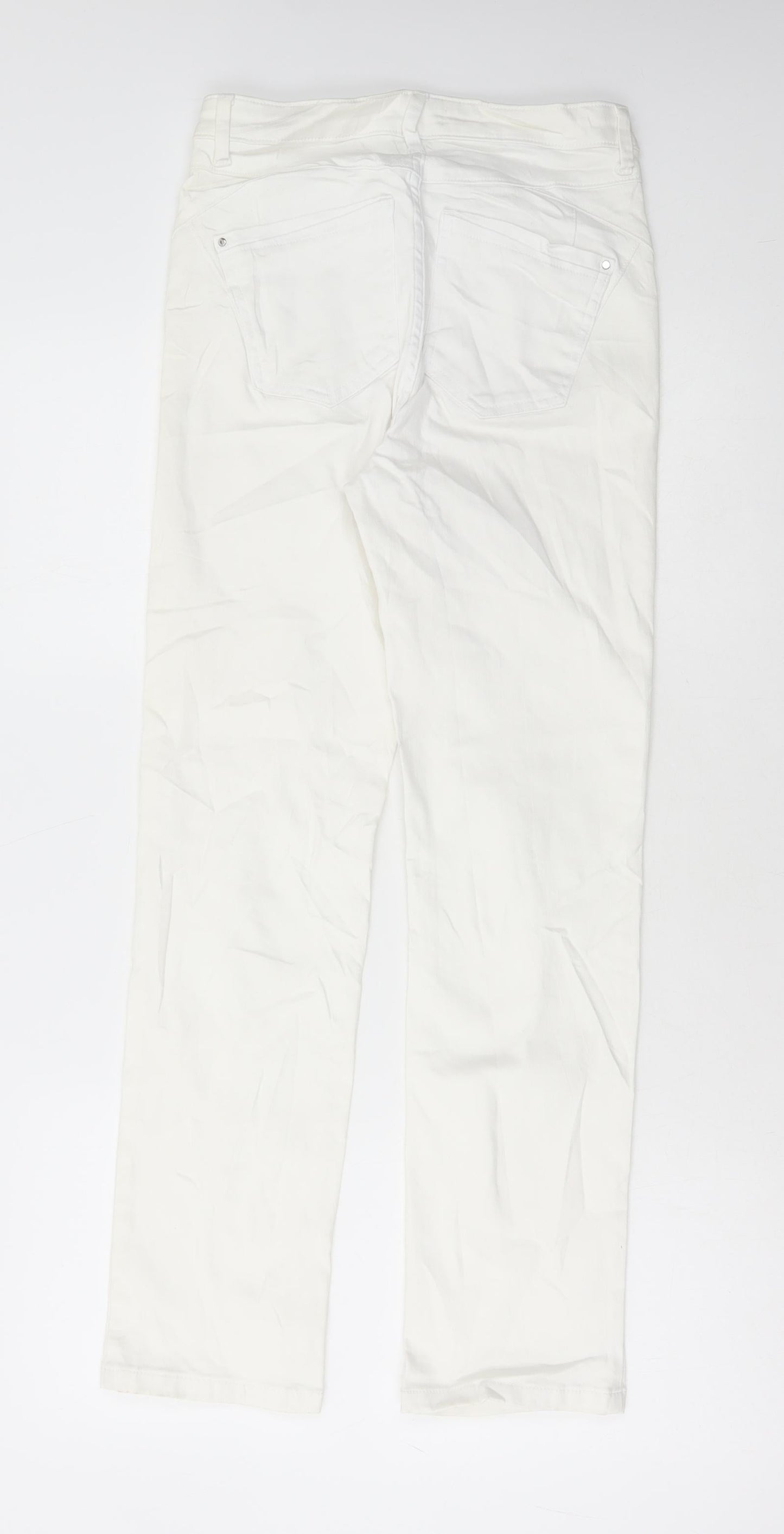 Marks and Spencer Womens White Cotton Skinny Jeans Size 8 L28 in Regular Button
