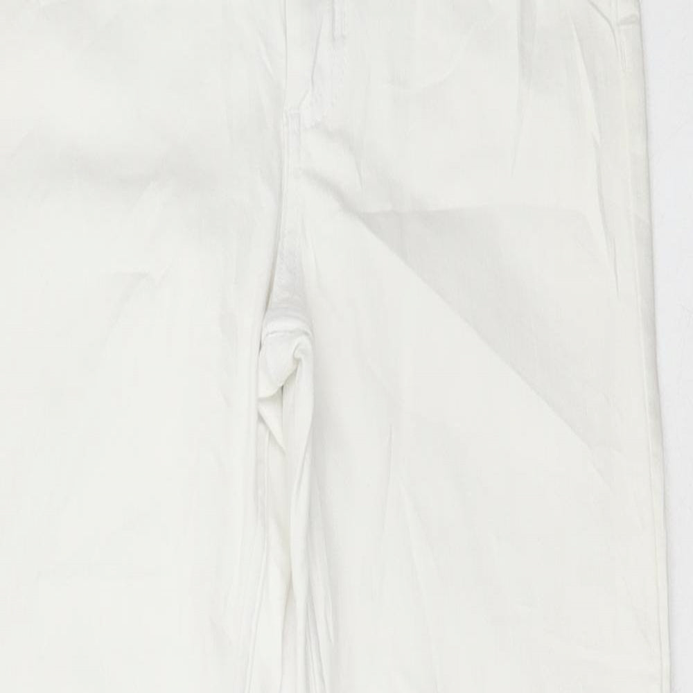 Marks and Spencer Womens White Cotton Skinny Jeans Size 8 L28 in Regular Button