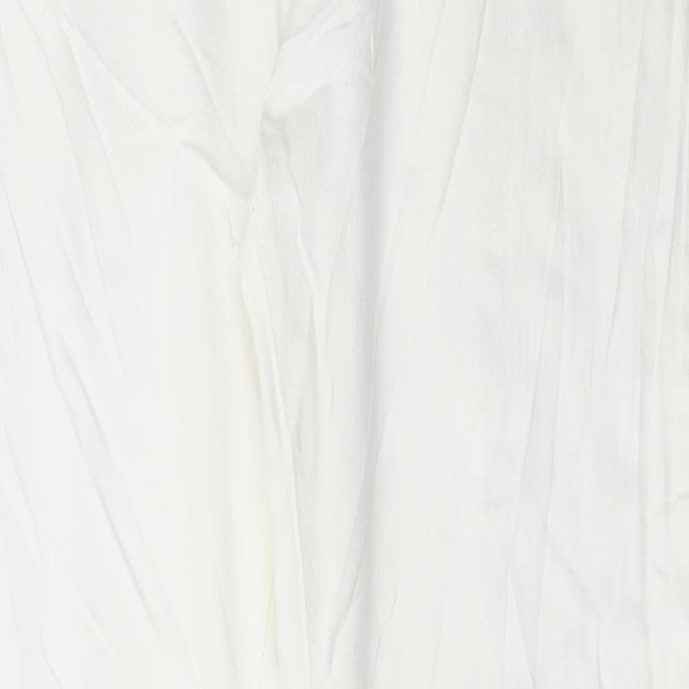 Marks and Spencer Womens White Cotton Straight Jeans Size 38 in L33 in Regular Button