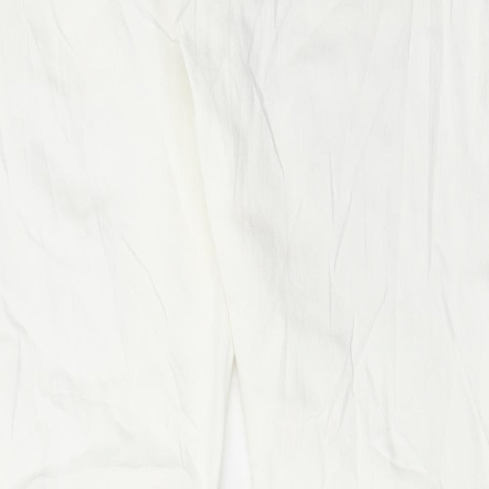 Marks and Spencer Womens White Cotton Straight Jeans Size 38 in L33 in Regular Button