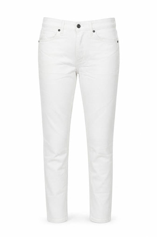 Marks & Spencer Womens White Cotton Skinny Jeans Size 30 in L33 in Regular Button