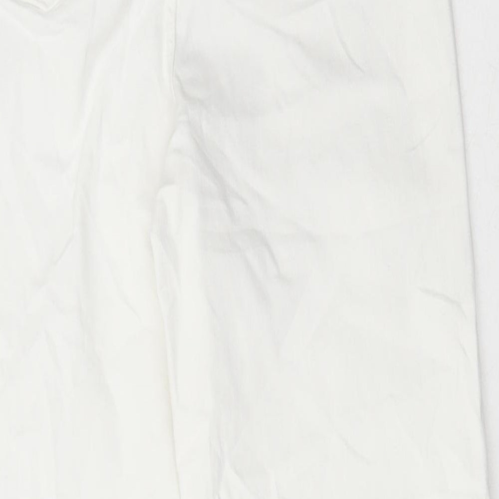 Marks and Spencer Womens White Cotton Skinny Jeans Size 8 L25 in Regular Button