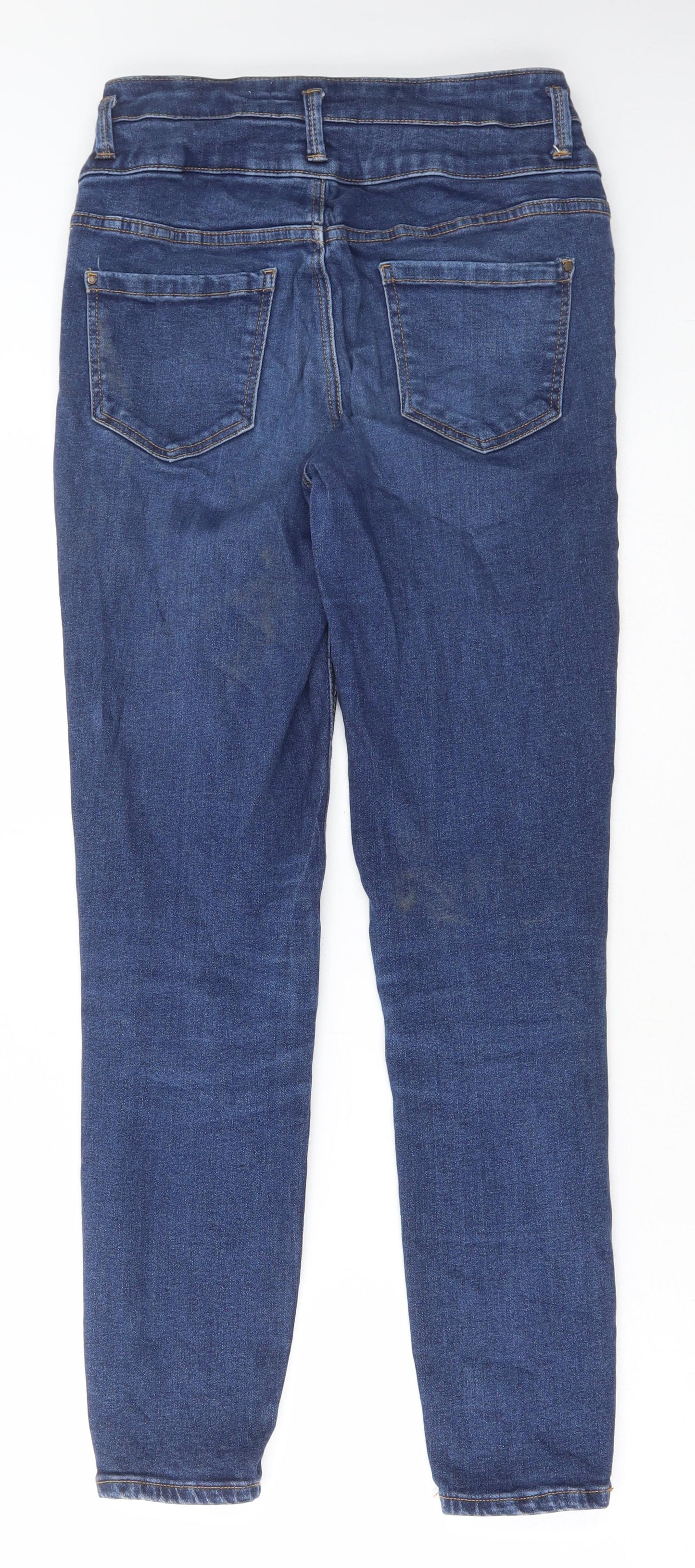 Preworn Womens Blue Cotton Skinny Jeans Size 28 in L29 in Regular Button