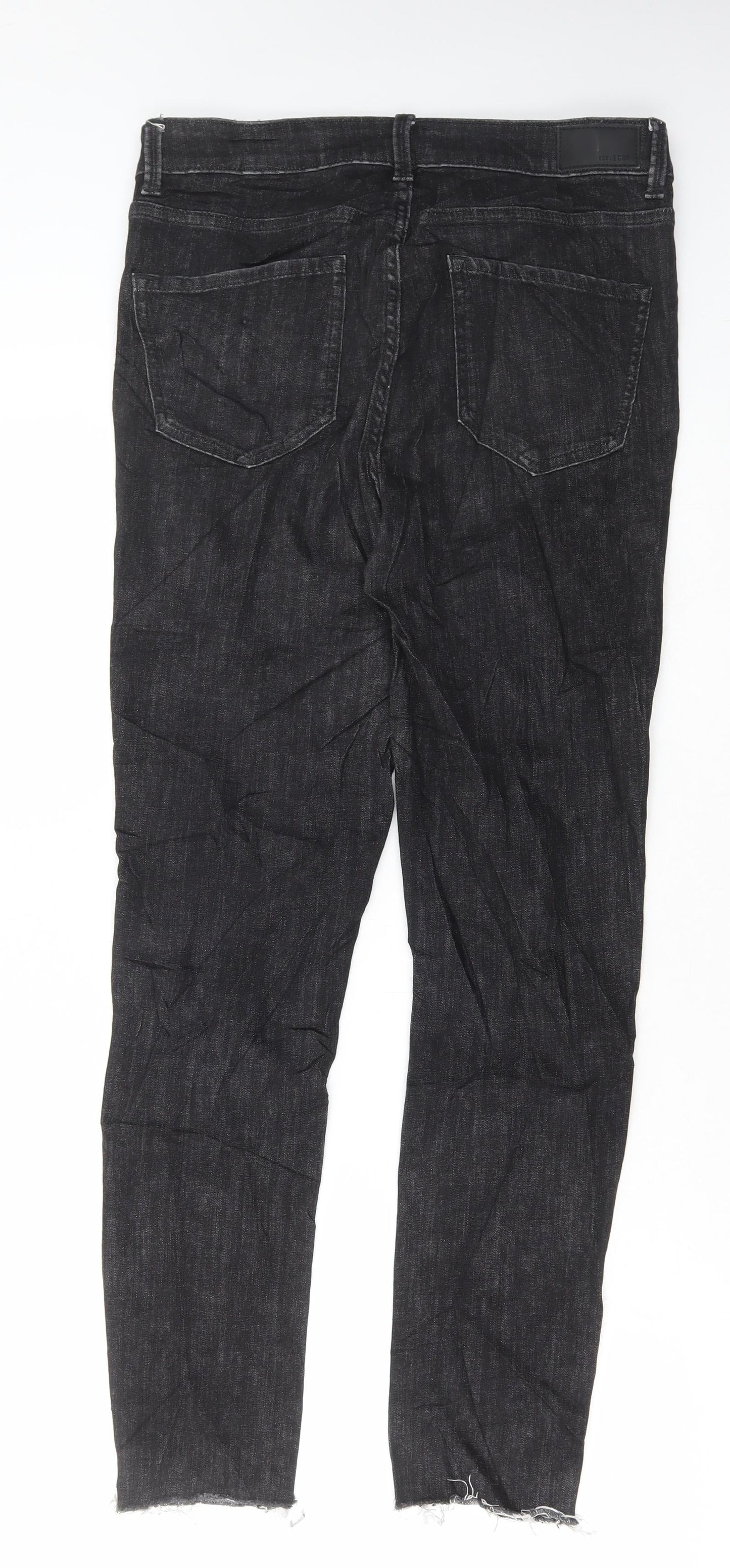 Marks and Spencer Womens Black Cotton Skinny Jeans Size 12 L28 in Regular Button