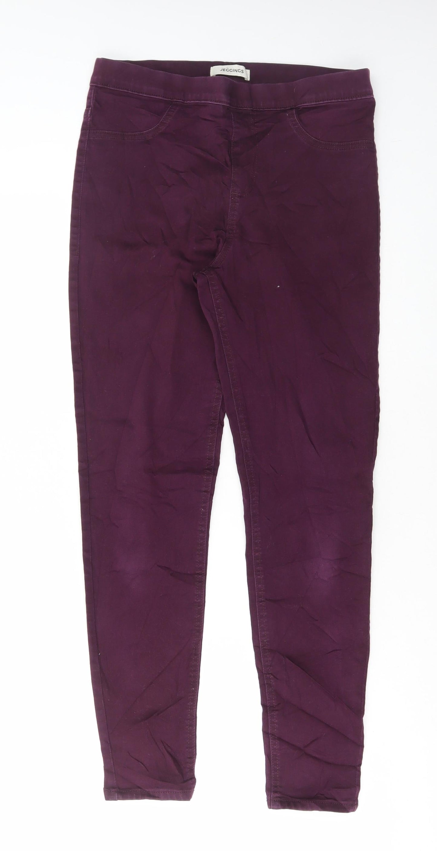 Marks and Spencer Womens Purple Cotton Skinny Jeans Size 12 L27 in Regular
