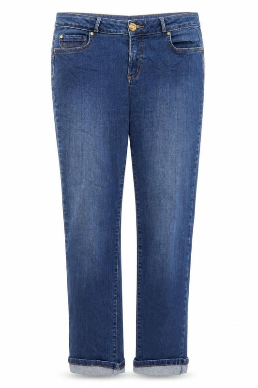 Womens Blue Cotton Straight Jeans Size M L37 in Regular Zip