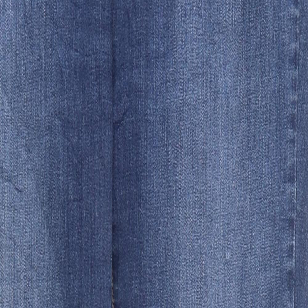 Preworn Womens Blue Cotton Straight Jeans Size M L37 in Regular Zip