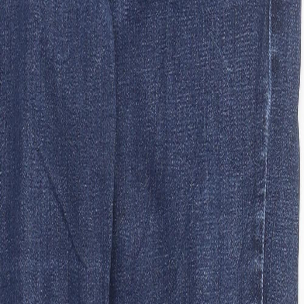 Marks and Spencer Womens Blue Cotton Skinny Jeans Size 10 L37 in Regular Zip