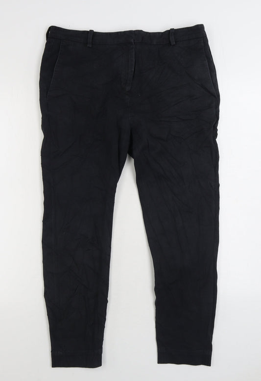 Stockholm Atelier Womens Black Cotton Straight Jeans Size 12 L25 in Regular Zip