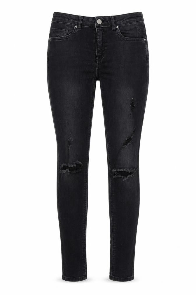 H&M Womens Black Cotton Skinny Jeans Size 6 L28 in Regular Zip