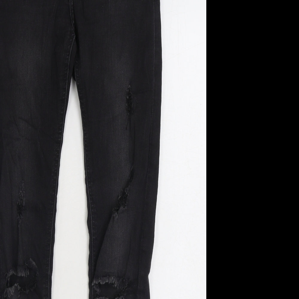 H&M Womens Black Cotton Skinny Jeans Size 6 L28 in Regular Zip