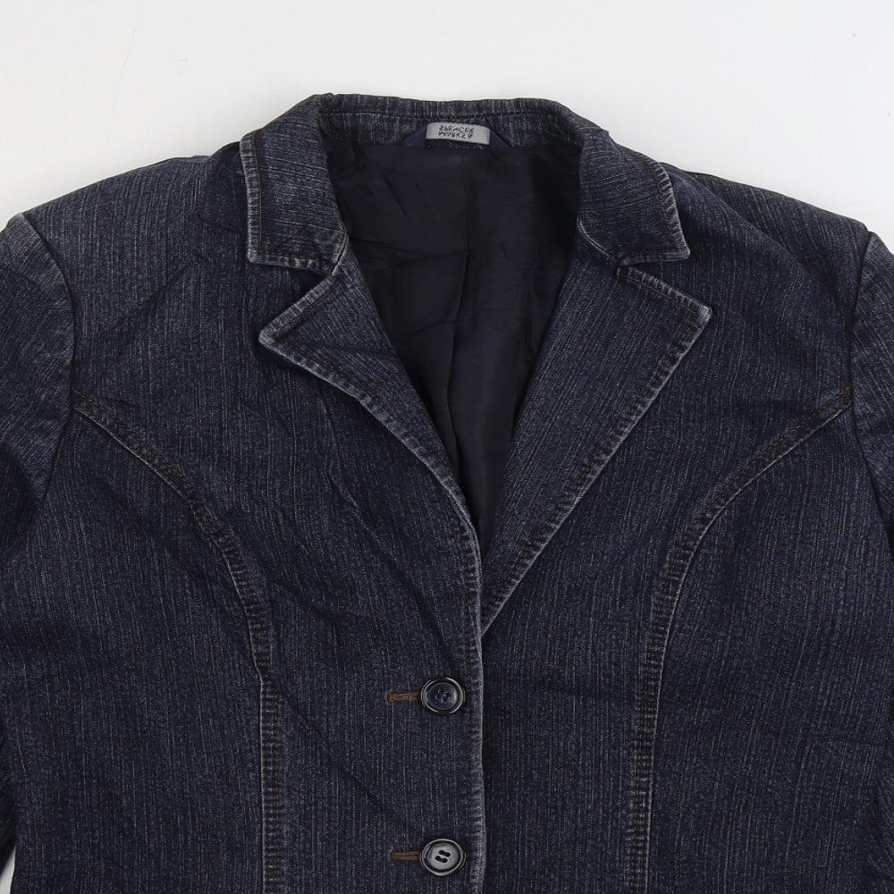 Marks & Spencer Womens Blue Jacket Size S Button