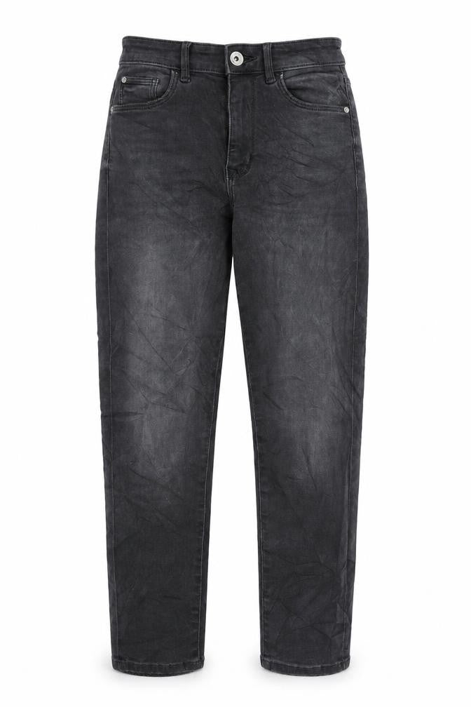 Marks & Spencer Womens Grey Cotton Straight Jeans Size 6 L24 in Regular Zip