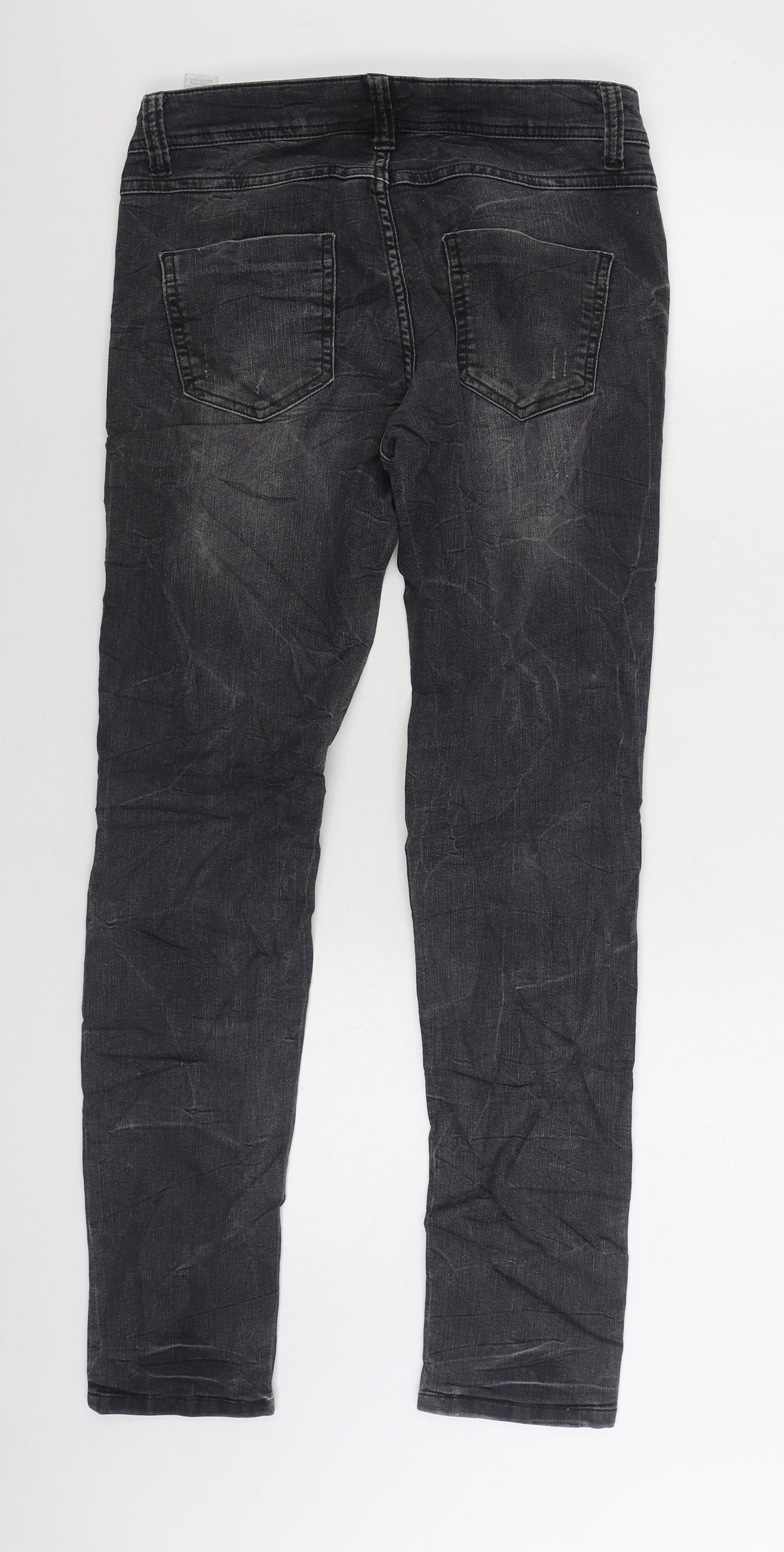 Marks and Spencer Womens Black Cotton Skinny Jeans Size 10 L30 in Regular Zip