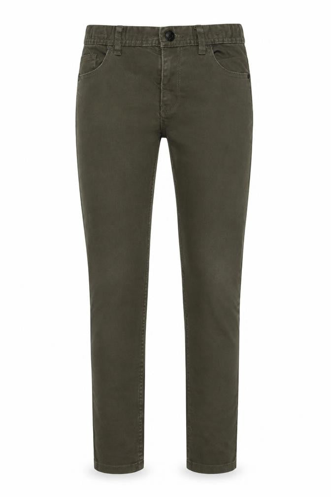 Denim & Co. Girls Green Cotton Skinny Jeans Size 10-11 Years Regular Button