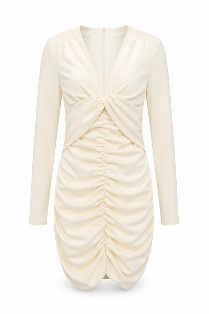 Zara Womens Ivory Polyester Mini Size M V-Neck Zip