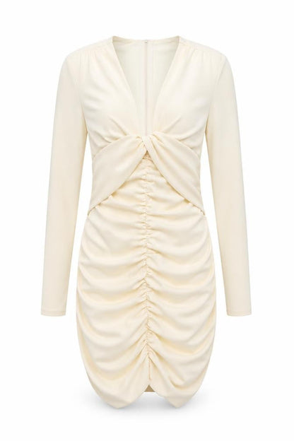 Zara Womens Ivory Polyester Mini Size M V-Neck Zip