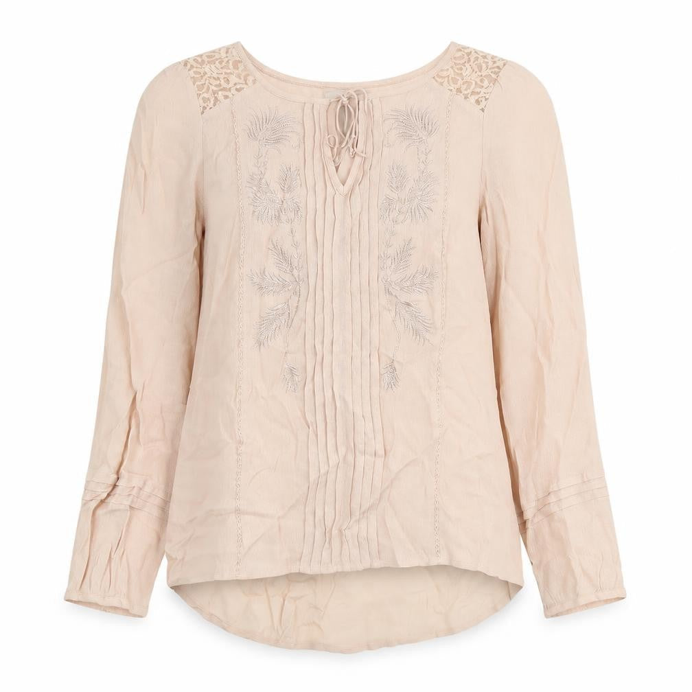 Per Una Womens Pink Polyester Basic Blouse Size 10 Round Neck