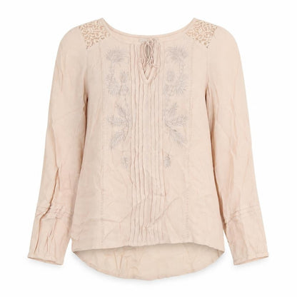 Per Una Womens Pink Polyester Basic Blouse Size 10 Round Neck