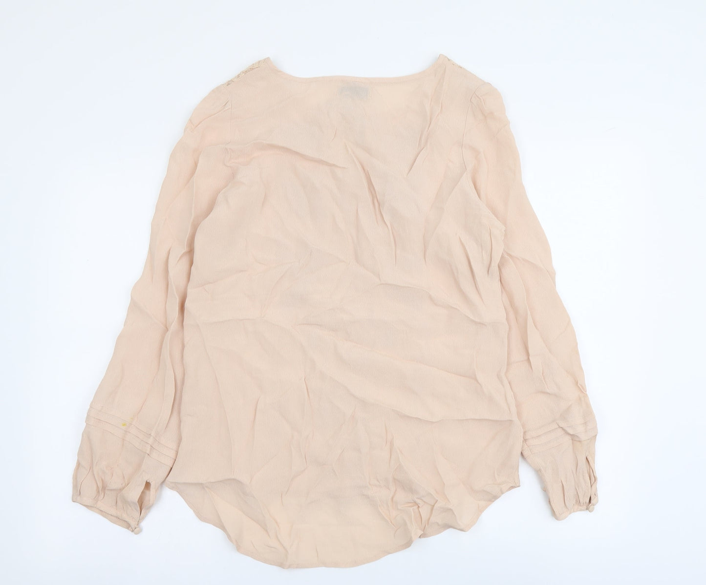 Per Una Womens Pink Polyester Basic Blouse Size 10 Round Neck
