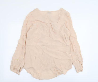 Per Una Womens Pink Polyester Basic Blouse Size 10 Round Neck