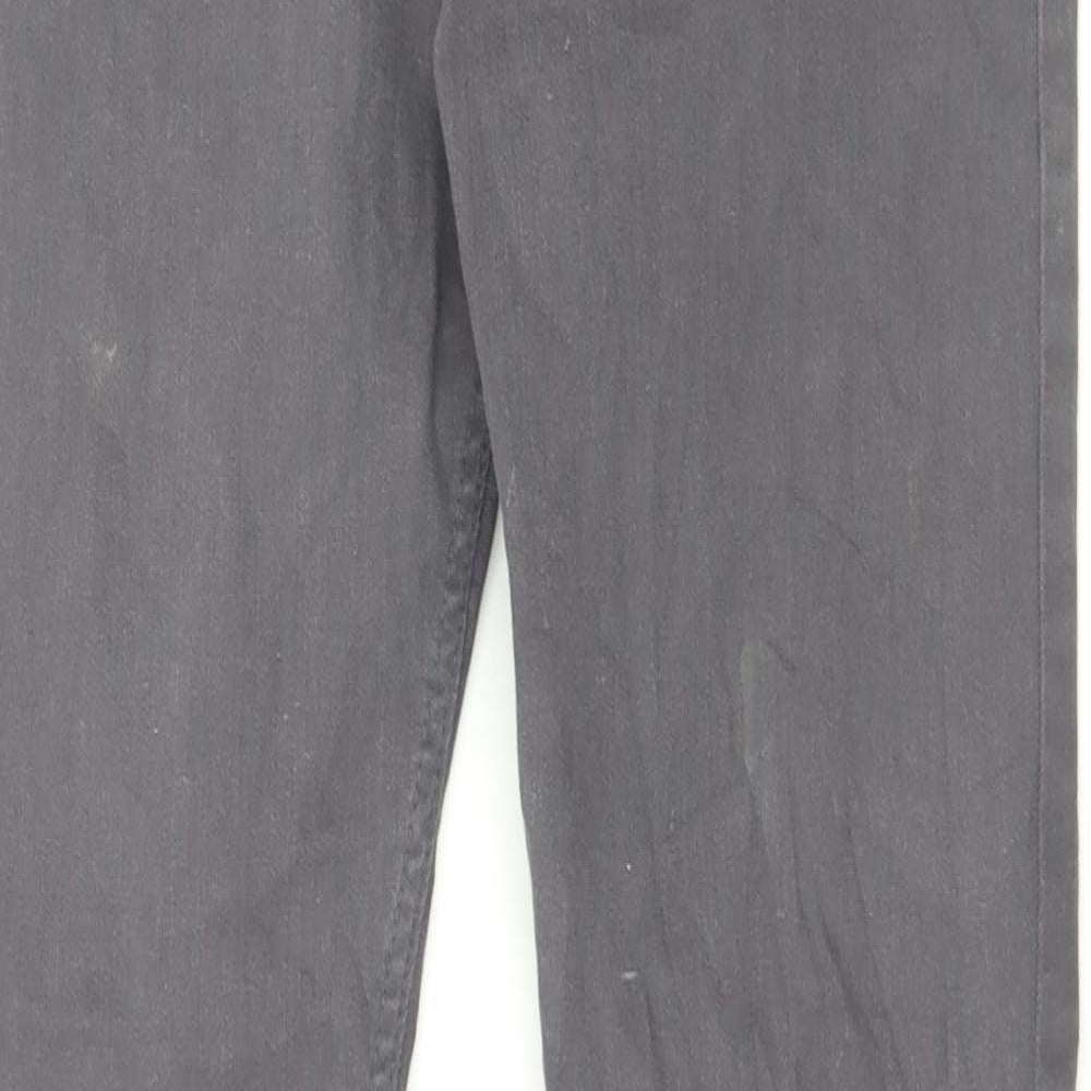 H&M Womens Grey Cotton Skinny Jeans Size 30 in L30 in Regular Button