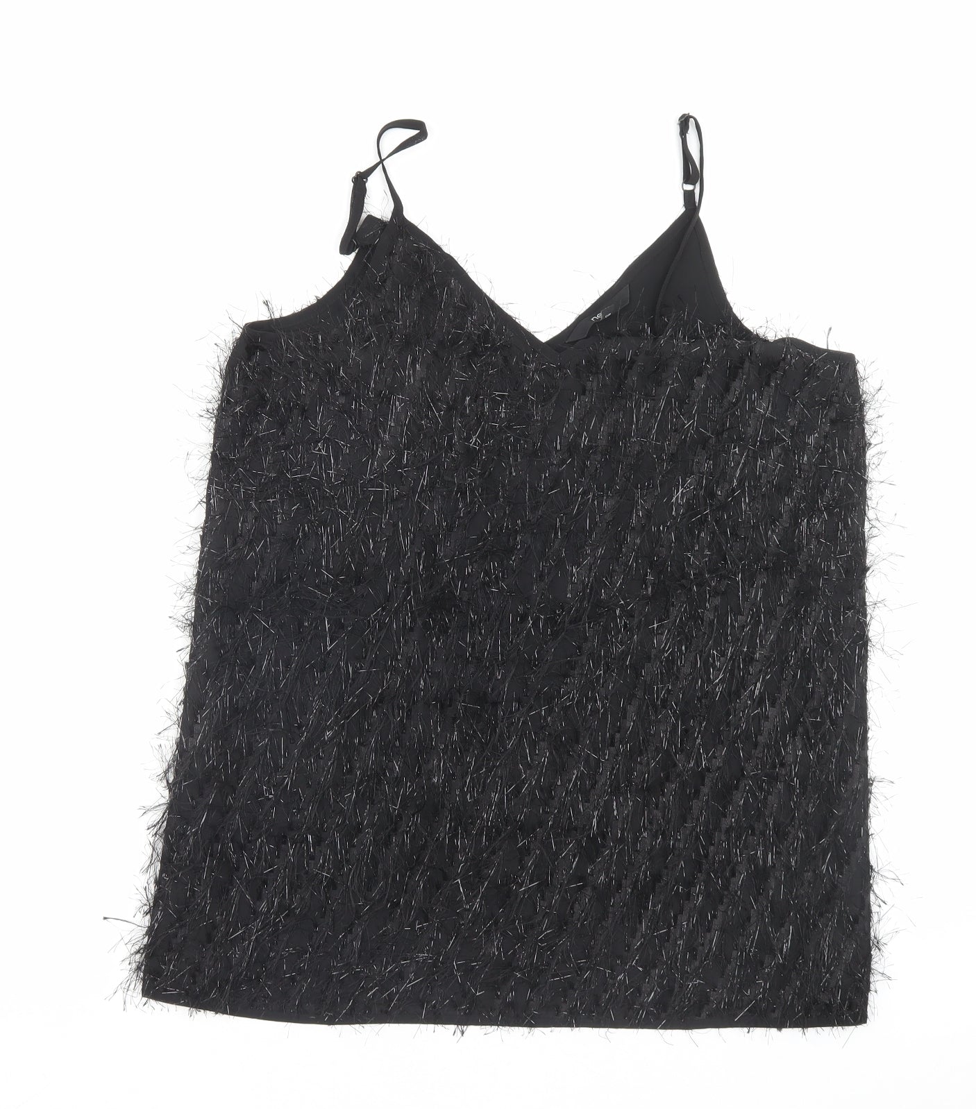 NEXT Womens Black Polyester Camisole Tank Size 12 V-Neck