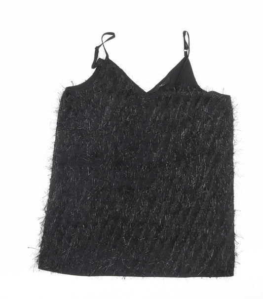 NEXT Womens Black Polyester Camisole Tank Size 12 V-Neck