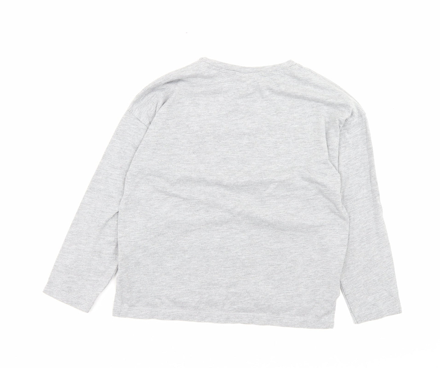 Zara Girls Grey Polyester Basic Casual Size 8 Years Crew Neck Pullover - Just Girls