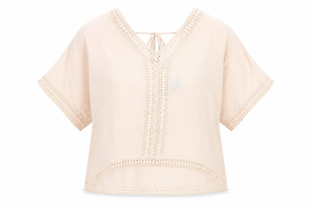 New Look Womens Pink Viscose Basic Blouse Size 12 V-Neck