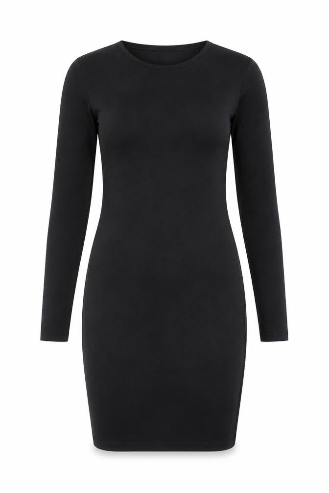 Missguided Womens Black Viscose Bodycon Size 10 Crew Neck Pullover