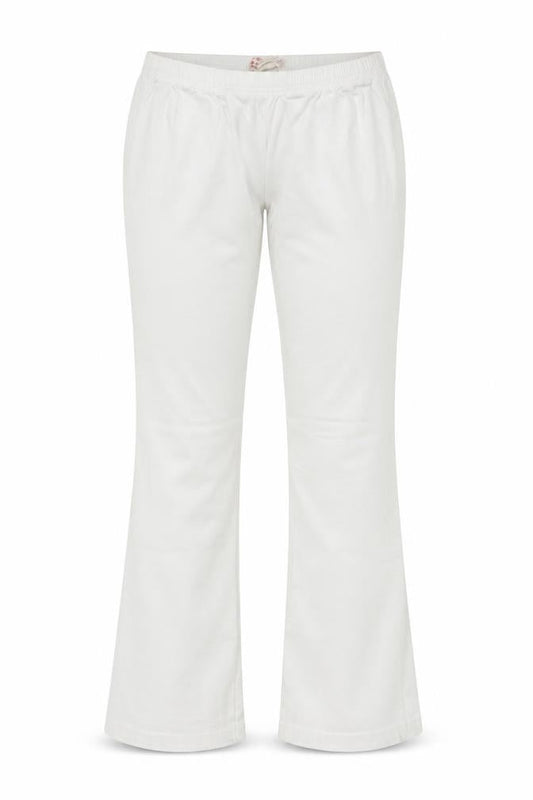 Fabric Womens White Cotton Bootcut Jeans Size 12 L29.5 in Regular