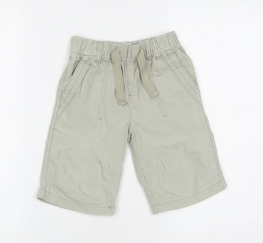 NEXT Boys Beige Cotton Cargo Shorts Size 5 Years L8 in Regular Drawstring
