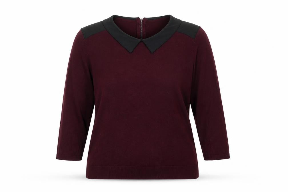 Papaya Womens Purple Collared Viscose Pullover Jumper Size 16