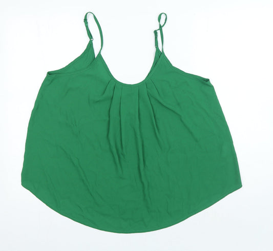 SheIn Womens Green Polyester Camisole Blouse Size 12 Scoop Neck