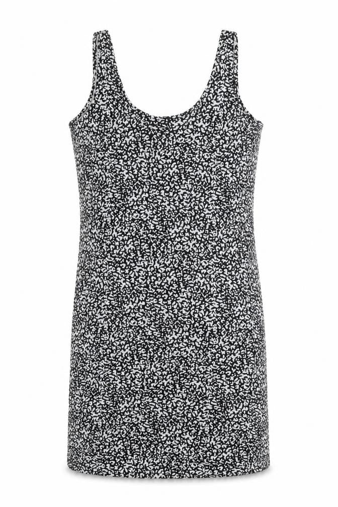 Marks & Spencer Womens Black Geometric Viscose Bodycon Size 10 Scoop Neck Pullover