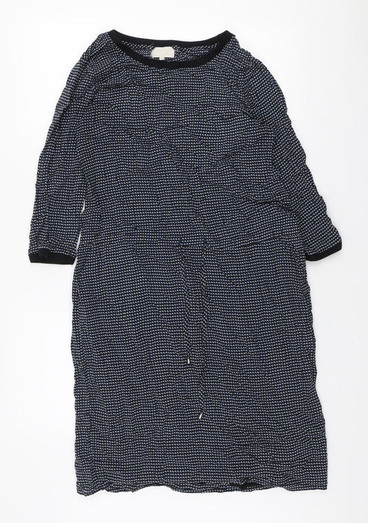 Minus Womens Black Geometric Polyester Jumper Dress Size S Round Neck Pullover