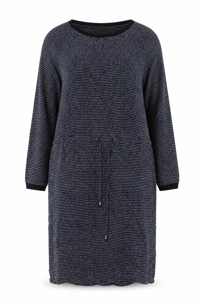 Minus Womens Black Geometric Polyester Jumper Dress Size S Round Neck Pullover