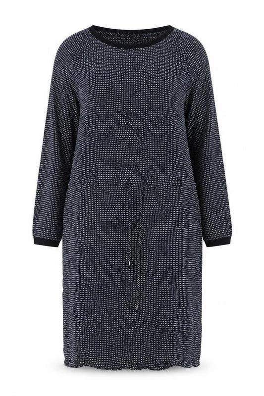 Minus Womens Black Geometric Polyester Jumper Dress Size S Round Neck Pullover